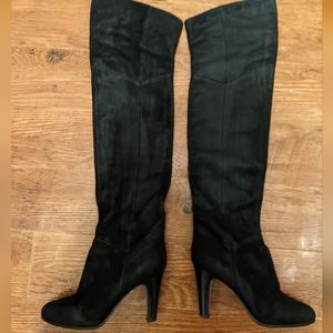 Vintage THIGH HIGH black leather boots